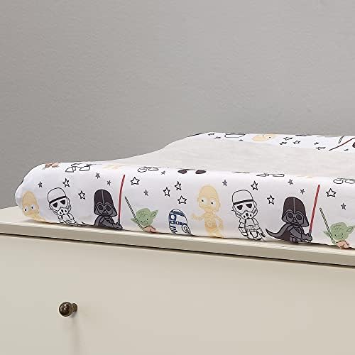 Authentic Star Wars themed infant diaper changing pad mat cover with R2D2 and C3PO graphics