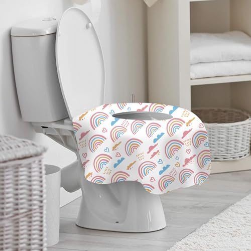Peyazoco portable public restroom protection sheet draped over a standard toilet bowl