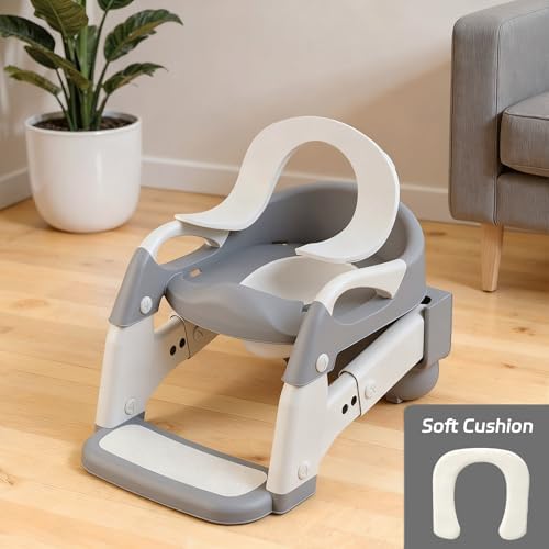 Close up of the Snugzy baby potty seat splash guard and built in easy grip safety handles