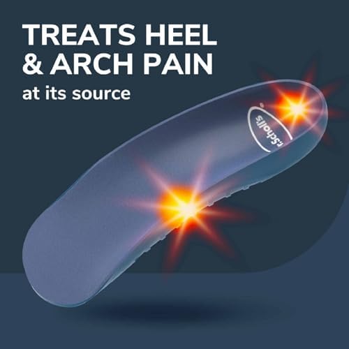 Authentic USA imported Dr. Scholl's orthotics for arch support and all-day comfort.