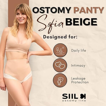 SIIL Sofia ostomy panties showing side opening for stoma bag access