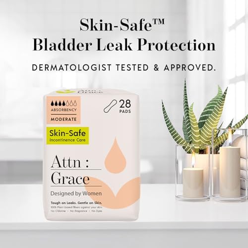 Moderate absorbency female incontinence pads for sensitive skin care protection