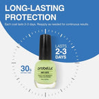 Probelle anti bite nail polish showing clear matte texture
