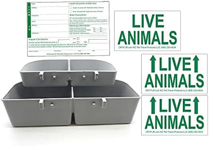 DryFur pet crate accessories kit featuring waterproof live animal cargo labels and shipper declaration forms
