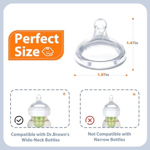 Six pack packaging illustration demonstrating USA imported quality standards for baby feeding accessories.