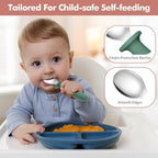 Side profile of the DRKIO children spoons illustrating the safe built in anti choke barrier design