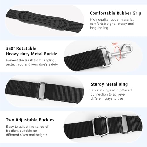 Tivray black polyester dog leash clip detail
