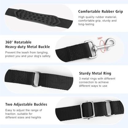 Tivray black polyester dog leash clip detail
