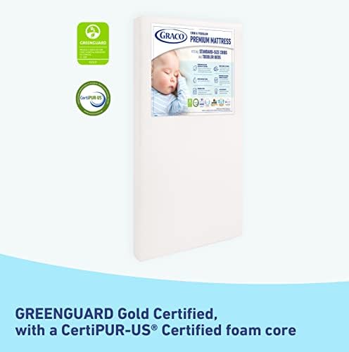 Graco certified crib mattress in standard baby room setup