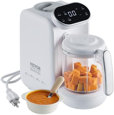 VEVOR 430W Baby Food Processor showcasing the 5 in 1 steaming and blending function.