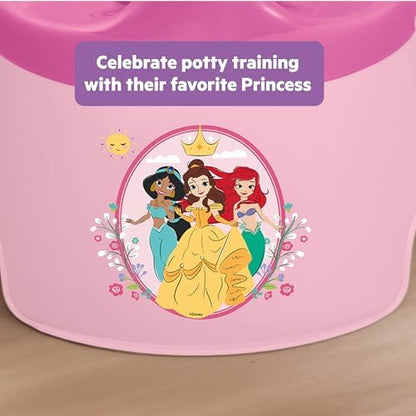 Top view of removable bowl in princess potty chair