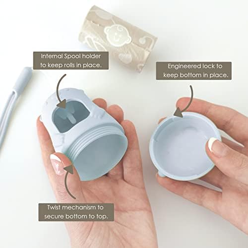 Portable diaper trash bags on the go dispenser attached to purse