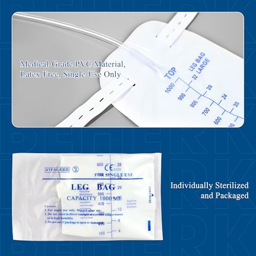 Close up of BeHerk easy flip drain valve on catheter leg bag
