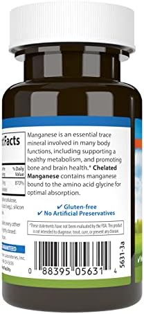 Close up of Carlson Chelated Manganese bottle branding