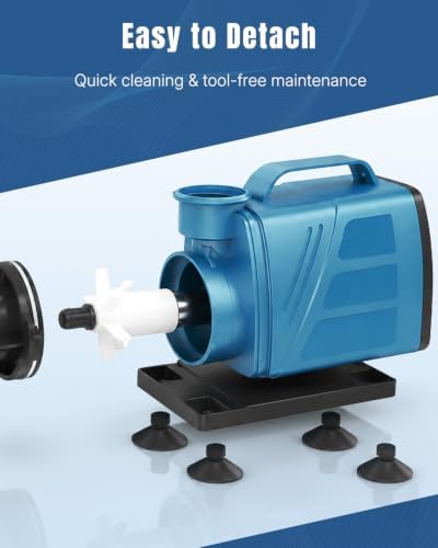 Uniclife fountain pump highlighting the ten foot waterproof power cord with three prong plug