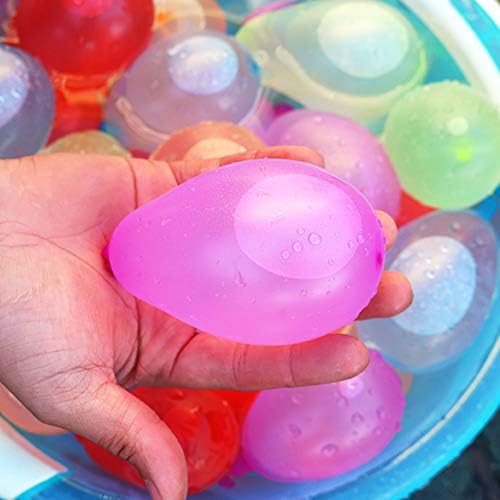 Vibrant multicolor pile of filled Elitoky latex water bombs ready for an outdoor backyard splash party