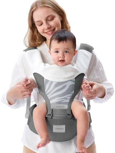 Yemkezo infant carrier demonstrating M-position hip seat