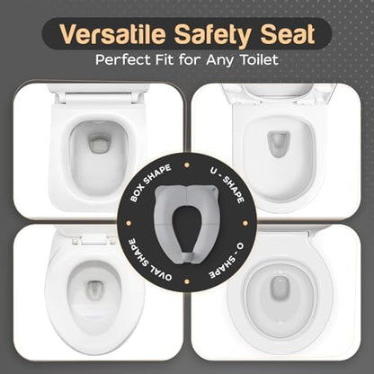 Baby Proof Me Essentials durable folding toilet seat packaging and included accessories