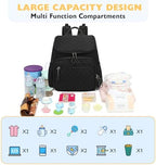 LORADI changing bag backpack displaying open main storage compartment