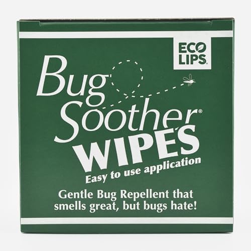 Close up of an individually wrapped DEET-free bug repellent towelette for travel-friendly family protection.