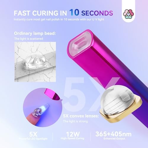 Side profile of portable Saviland nail flash cure lamp
