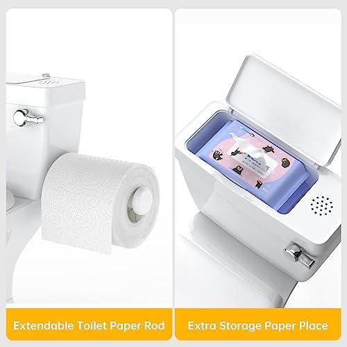 GarveeLife baby potty training chair showing the integrated rear wipes storage compartment