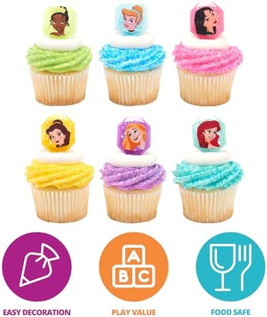 Tiana and Belle gemstone style cupcake decorations
