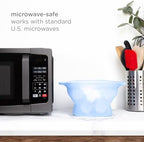 Ubbi multi-use silicone sterilizer functioning as a healthy vegetable steamer basket in a modern family household.