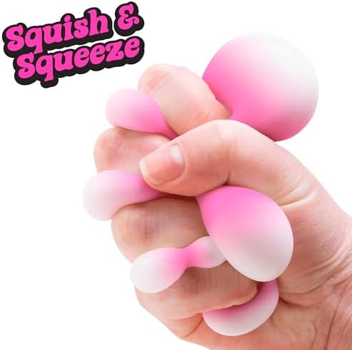 A person squeezing the soft dough like interior of the Needoh Dippin Dazzler fidget toy.