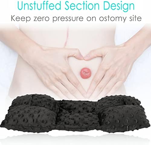 D. Cozy stoma protector cushion showing adjustable hook and loop fasteners on the reverse side