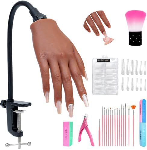Veikmv realistic silicone practice hand for acrylic nails front view