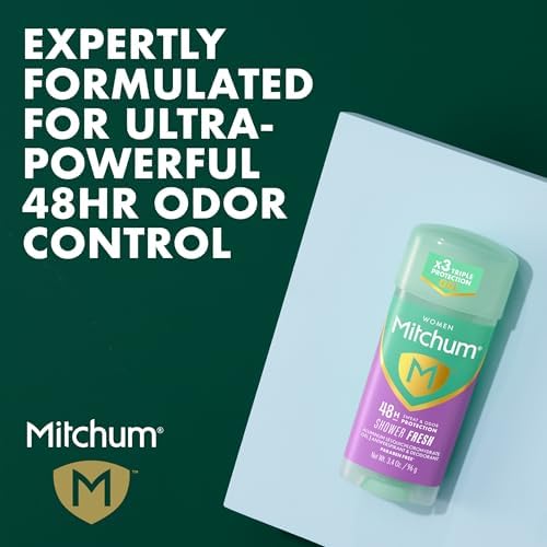 Back packaging label of Mitchum triple odor defense alcohol free gel stick