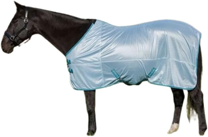 TuffRider standard neck breathable mesh sheet highlighting the stainless steel twin buckle front closures