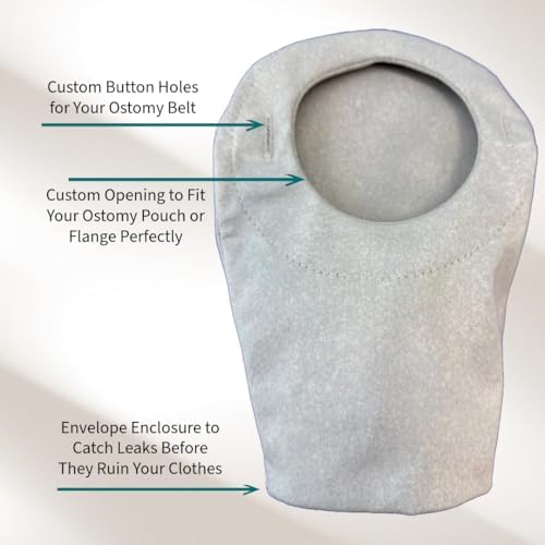 STOMA CLOAK beige ostomy pouch cover showing envelope enclosure design.