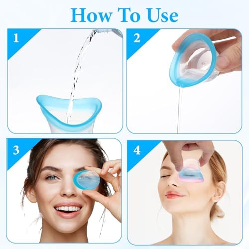 Using the Matwsec eye bath kit for flushing dust and irritants.