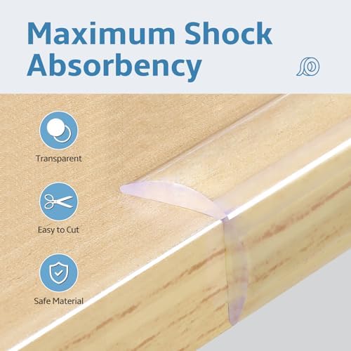 Clear silicone edge guard installed on a wooden table edge