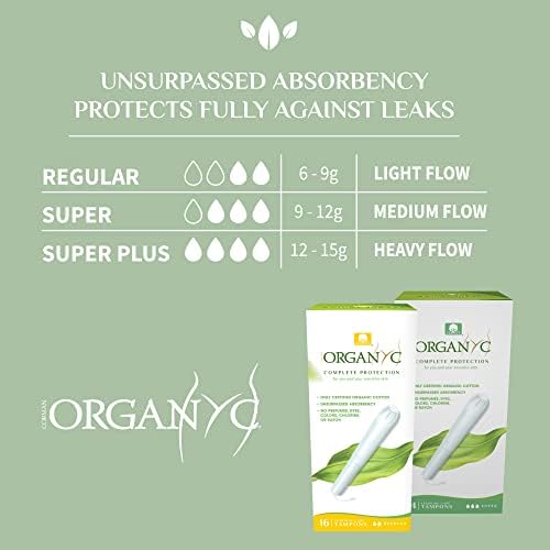 Hypoallergenic organic cotton tampons free from chlorine and synthetic perfumes.