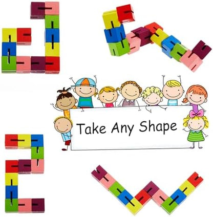 Premium sumind wooden sensory twist block toys being handed out as premium teenage birthday party favors