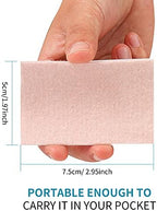 Soft flannel moleskin sheets showing the precut 7 by 5 centimeter dimensions.
