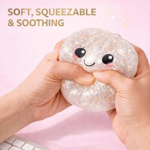 Glitter dumpling squishy sensory toy texture detail