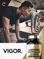 Lifestyle product presentation of Carlyle L-Arginine L-Citrulline complex for pre-workout support.