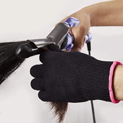 Non slip silicone textured hair styling gloves for salon use