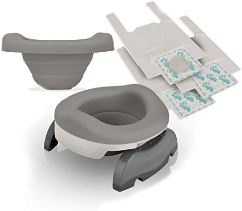 White and gray Potette Plus with reusable silicone liner