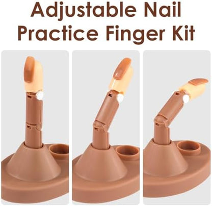 Flexible joints on beatool practice fingers for realistic nail positioning