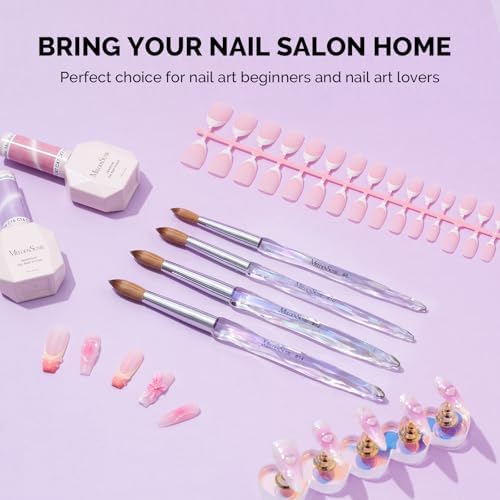 MelodySusie Kolinsky Acrylic Nail Brush, 100% Pure Kolinsky Hair, Professional Nail Brush for Acrylic Powder Nail Extension and 3D Nail Carving, for DIY Home Salon, Size 10 - Image 7