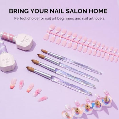 MelodySusie Kolinsky Acrylic Nail Brush, 100% Pure Kolinsky Hair, Professional Nail Brush for Acrylic Powder Nail Extension and 3D Nail Carving, for DIY Home Salon, Size 10 - Image 7