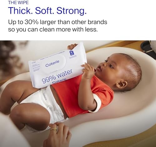 Side profile of Coterie diapers demonstrating absorbent material quality.