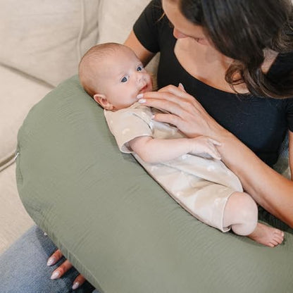 Konssy soft cotton nursing pillow slipcover texture detail