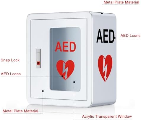 Internal view of ZIPOWEY AED cabinet showing spacious storage area