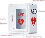 Internal view of ZIPOWEY AED cabinet showing spacious storage area